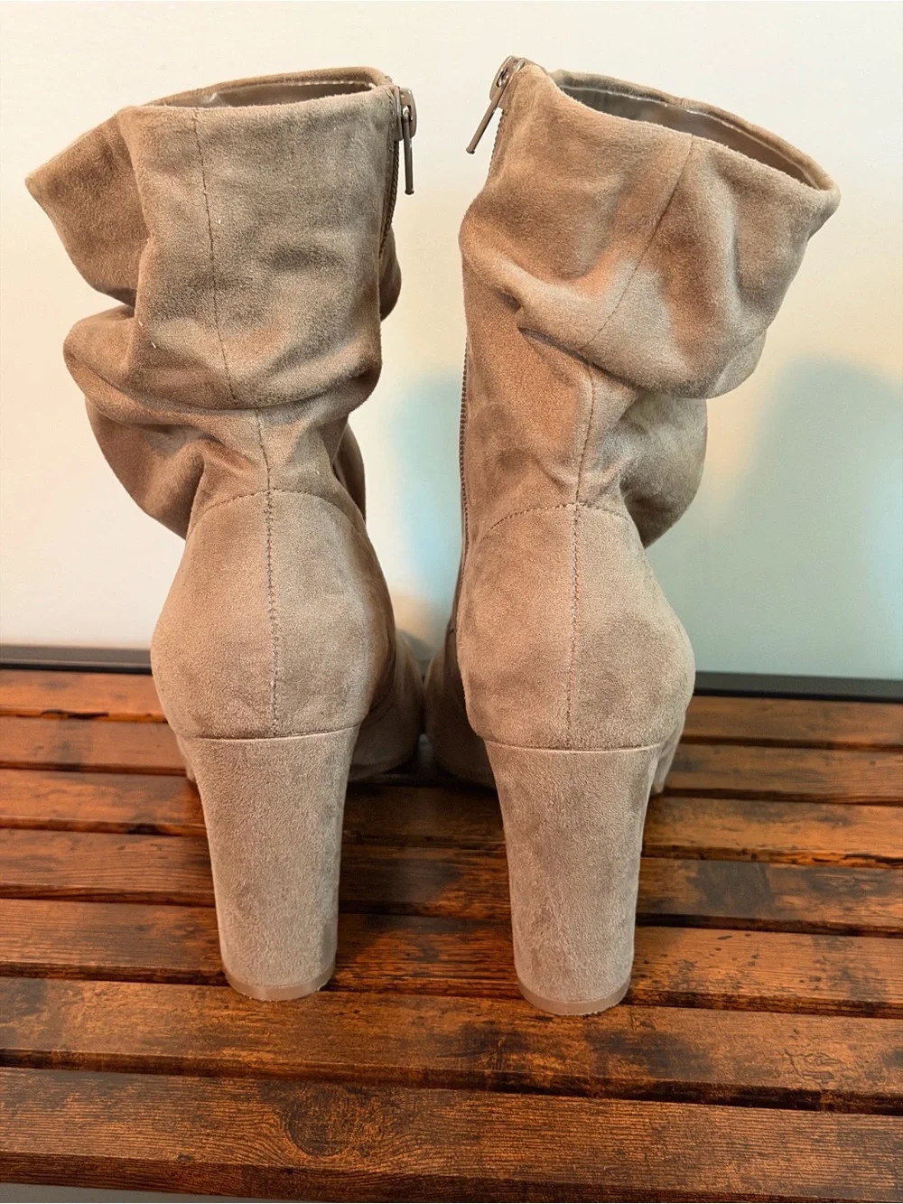 Kelly & Katie Tan Suede Slouch Ankle Boots
